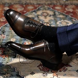 Chaussures Homme Britanniques HANMCE Fourniture Directe Usine – Brogues Patinées Patchwork à Lacets, Bout Carré, Respirantes, Antidérapantes et Légères - Product Image 1