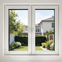 Système de fenêtres à double battant en aluminium moderne, insonorisées, avec verre isolant, ouverture vers l'intérieur, pour maison (vente en gros)