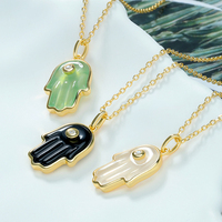 Conjuntos de Collares con Piedras Preciosas Cultivadas en Laboratorio, Collar con Colgante de Crisoprasa Natural Hecho a Mano, Joyería