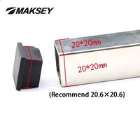 MAKSEY Embouts de protection en caoutchouc pour tubes carrés de chaise, 40.6/42.6/44.6/46.6/48.6mm, couvre-pieds en caoutchouc, patins de protection pour tuyaux