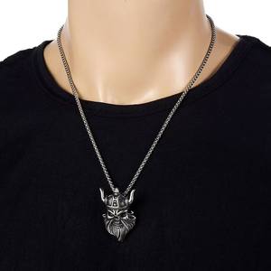 Collana in Acciaio Inossidabile, Ciondolo Vintage a Forma di Dio della Guerra, Collana da Uomo Trendy in Acciaio al Titanio con Motivo Diavolo - Product Image 5