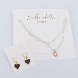 Porte-cartes de présentation de bijoux en or personnalisé avec logo, carte d'instructions d'entretien des bijoux pour bracelet, collier, boucles d'oreilles en pierre - Product Image 2