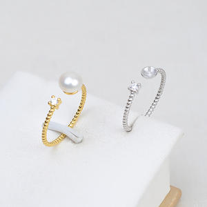 แหวนเงินแท้ S925 ปรับขนาดได้ สำหรับทำแหวนไข่มุก DIY แบบเปิด รูปทรงเกลียว 5-7 มม. อุปกรณ์ทำเครื่องประดับสำหรับผู้หญิง พร้อมตัวเรือนเปล่า - Product Image 1