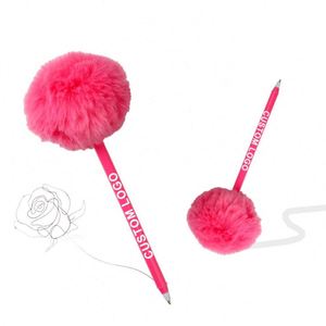 Plush Ball Promotional Plastic Ballpoint Pens Wholesale <b>Creativity</b> Slim Signature Pens with Custom logo for Corporate Events - Product Image 5