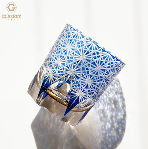 Edo Kiriko Blue Daisy Verre à <span class=keywords><strong>whisky</strong></span> en cristal fait à la main Gobelet à <span class=keywords><strong>whisky</strong></span> Style rétro Tasse à boire Edo Kiriko Verre à <span class=keywords><strong>whisky</strong></span> - Product Image 2