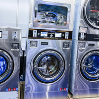 Lavadora-Extractora Comercial Eléctrica de Alta Capacidad, Totalmente Automática, para Negocios de Lavandería, Operada con Monedas/Tarjetas, de Acero Inoxidable, con Pantalla Táctil