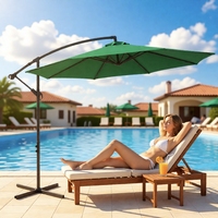 Parasol de jardin moderne pour piscine, hôtel, parc, terrasse, extérieur, imperméable, avec éclairage solaire LED