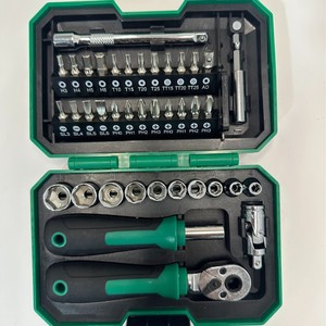 Mini <b>Tool</b> <b>Box</b> 41PC 1/4 In Socket <b>Set</b> With Screwdrivers Ratchet Extenders For Auto Repair Household Use - Product Image 1