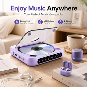 Bon lecteur <span class=keywords><strong>CD</strong></span> portable pour enfants, lecteur <span class=keywords><strong>CD</strong></span> <span class=keywords><strong>USB</strong></span> MP3 Bluetooth 5.3 avec batterie rechargeable de 2 à 3 heures - Product Image 3