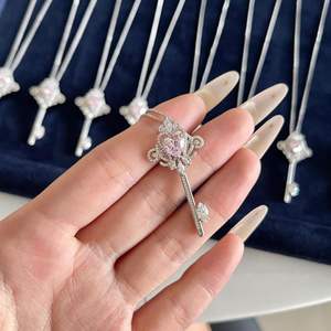 Collares de Plata de Ley S925, Colección de Verano, Colgantes en Capas, Cruz, Borla, Ojo de Caballo, Diamante, Gota de Agua Pequeña - Product Image 4