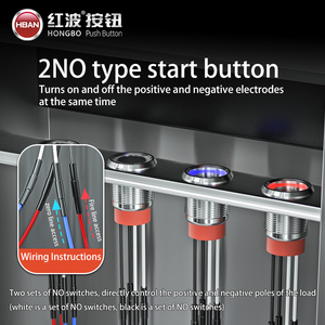 Kim loại 22 mét chuyển đổi LED không gỉ Latch chiếu sáng pushbutton latching Thiết bị chuyển mạch momentary 10A IP67 không thấm nước Push On nút - Product Image 5