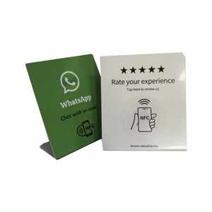 Tarjeta de PVC Personalizada con Código QR para Redes Sociales, Tarjeta de Membresía RFID, Resistente al Agua, con Soporte de Mesa, en Blanco, para Google - Product Image 4