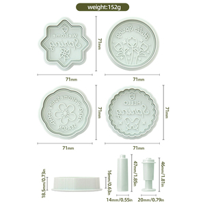 Série originale sur le thème du printemps, <span class=keywords><strong>emporte</strong></span>-pièces en plastique écologiques en forme de dessin animé, 4 pièces, outils de pâtisserie, lavables au lave-vaisselle - Product Image 6