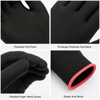 Gants de travail MaxiPact 13 Gauge respirants, antidérapants, en tricot de polyester lisse, confortables, gants de sécurité souples pour le jardinage