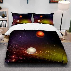 Lujo 3D Digital impreso cielo estrellado funda nórdica juegos de tela personalizada tamaño al por mayor niños colcha individual juego de cama hogar - Product Image 3