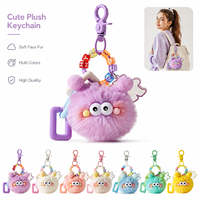 Porte-clés Pompon Moelleux en Fausse Fourrure, Breloque Mignonne pour Clés de Voiture ou Sac, Couleur Personnalisée OEM