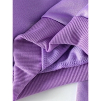 Conjunto Deportivo de 2 Piezas para Niñas, Sudadera con Capucha y Pantalones, Diseño Moderno de Anime K-Pop, Estampado de Ídolos de Dibujos Animados, Color Morado