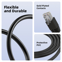 Cat 5e kabel Ethernet Sege, kabel komunikasi jaringan 1M RJ45 ke RJ45