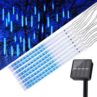 Noël extérieur LED douche pluie Tube solaire météore lumières IP67 évalué vacances jardin arbre décorations
