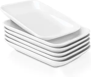 직사각형 세라믹 샐러드 접시 전채 접시 세트 도자기 디저트 서빙 디너 플레이트