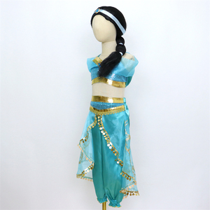 Conjunto de disfraz de princesa para niñas, ropa de Fiesta infantil inspirada en películas y TV informal impresa para verano - Product Image 4