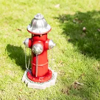 Statue de jardin de petite bouche d'incendie de chien, avec 4 piquets, ornements décoratifs de jardin, ornements d'artisanat en résine