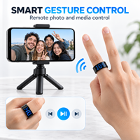 Cincin Pintar Layar Digital K80, 5.1, Kontrol Gerakan, Pelacakan Kesehatan, Pemantauan Tidur, Tahan Air 5ATM