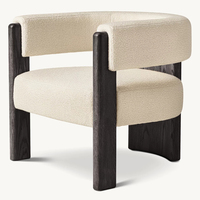 Chaises de salle à manger en chêne massif de style nordique moderne, écologiques, durables, avec trois supports et assise en tissu, design à 3 pieds