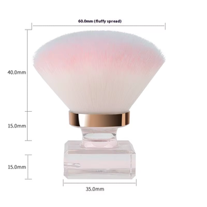 Brosse de nettoyage pour poussière d'ongles, manche transparent en acrylique, poils en nylon doux, pour poudre de maquillage et fond de teint, outil cosmétique de beauté - Product Image 5