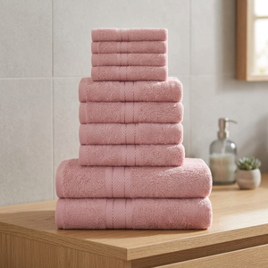 Ensemble de serviettes de bain en tissu éponge de coton ORCHID - Écologiques, organiques, séchage rapide, bordure Dobby, couleur unie, usage hôtelier pour adultes - Product Image 1