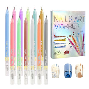 Paquete de 12 Rotuladores Profesionales para Decoración de Uñas, 10 Colores, Pinceles para Uñas Artísticas, Pigmento Rico, Marcadores Acrílicos para Decoración de Uñas de Secado Rápido - Product Image 5