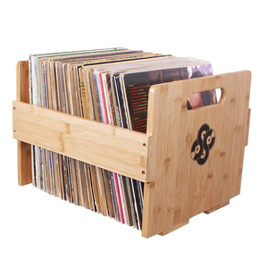 High End Bamboo Record Crate Vinyl Record Holder