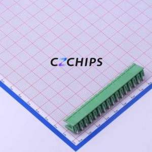 KF2EDGR-5.0-16P Plug-in Terminal Block Bent Lead Through Hole,P=5mm Connector Board-to-Board / Socket - Open 1x16P 5mm Green - Product Image 2