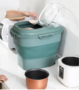 Cereal Rice <strong>Food</strong> <strong>Storage</strong> <strong>Containers</strong> <strong>Collapsible</strong> 20 to 50 Lbs Dispenser Bin With Rolling Wheel Airtight Locking Lid Dog Pet Cat - Product Image 3