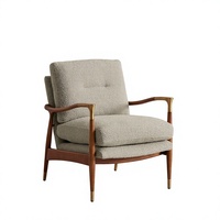 Fauteuil en tissu moderne italien pour salon, chaise individuelle en bois massif, chaise longue en velours pour chambre et bureau à domicile