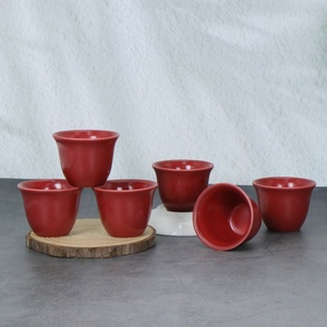 Cá nhân Arabic Trung Đông phong cách retro sâu Đỏ espresso nhỏ gốm cốc cà phê sứ tách trà - Product Image 3