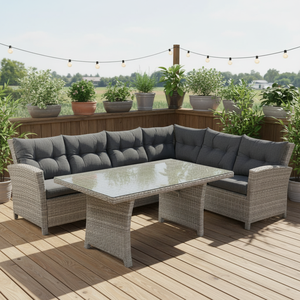 Leisure Modern 3-Piece Rattan Set Sectional Aluminum Frame Waterproof Cushions Customized Color Outdoor <b>Garden</b> - Product Image 4