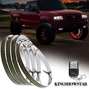 Kingshowstar 2024 Mới Nhất Thiết Kế 4PC 15 ''17 "5 Hàng Màu Trắng Tinh Khiết <span class=keywords><strong>LED</strong></span> Chiếu Sáng Bánh Xe Vòng Kit Rim Xe Bánh Xe Ánh Sáng - Product Image 5