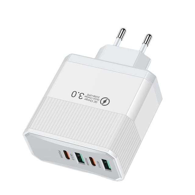 Total 100W 2USB 2PD Charger Fast Charger for iPhone 15 Pro Max Xiaomi 14 Oneplus 4 Ports Travel Plug Phone Fast Charging Adapter