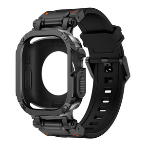 Bracelet de montre sport en silicone pour <span class=keywords><strong>Apple</strong></span> <span class=keywords><strong>Watch</strong></span> 49 45 44 mm S11, avec boîtier métallique, bracelet de poignet, support de coque ultra-<span class=keywords><strong>titane</strong></span>, caoutchouc modifié - Product Image 3