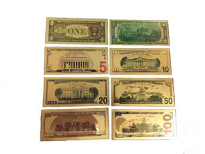 Collezione regalo di banconote in metallo colorato in oro Euro USD 5 10 20 50 100 200 500 1000 impermeabile placcato in lamina d'oro resistente - Product Image 6