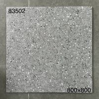 Carrelage mural et de sol en porcelaine gris clair terrazzo 800x800mm, finition mate antidérapante, moderne, pour salon et supermarché