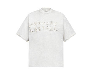 Haute qualité, fabricant de créateur, luxe, grammage lourd, coton, coupe ample, personnalisé, orné de strass et de perles, respirant, 100% - Product Image 4