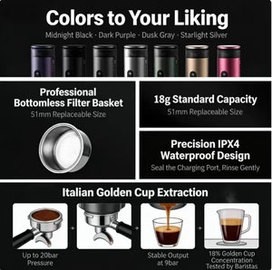 Cafetière à filtre semi-automatique portable avec fonction de chauffage, alimentation par batterie/USB/voiture/camping-car, classe énergétique A+, adaptée pour - Product Image 3