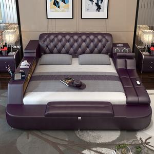 Italian King Size <strong>Bed</strong> Wood Multi Function Storage European Style Postmodern Luxurious Bedroom - Product Image 4
