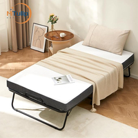 Structure stable, dossier réglable, gain de place, cadre de lit pliant en métal, matelas en mousse à mémoire de forme, lit pliant moderne