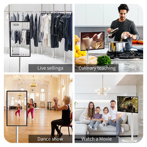 21.5 Inch Smart Touch Screen LED LCD <b>TV</b> Monitor <b>Portable</b> Movable Wireless Floor Stand White HD1080 Full HD Outdoor White Cabinet - Product Image 6