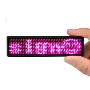 Multiple color Programmable Small LED Display Screen USB Charged Scrolling custom name tags