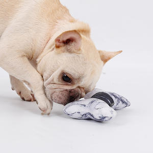 Mermer tasarım kemik şekli Pet çiğneme oyuncağı çevre dostu güçlü Squeak köpek oyuncaklar dayanıklı naylon yapılmış - Product Image 3