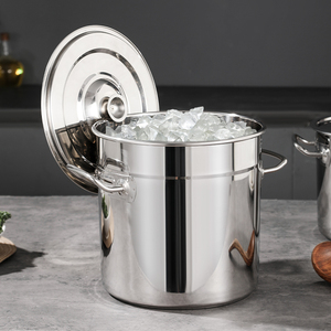 Seau à glace commercial en acier inoxydable 201/304 <span class=keywords><strong>de</strong></span> qualité supérieure pour <span class=keywords><strong>bière</strong></span>/vin, distributeur <span class=keywords><strong>de</strong></span> jus, couleur argent/or, logo personnalisé - Product Image 5